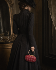 Rouge Polka Velvet Clutch