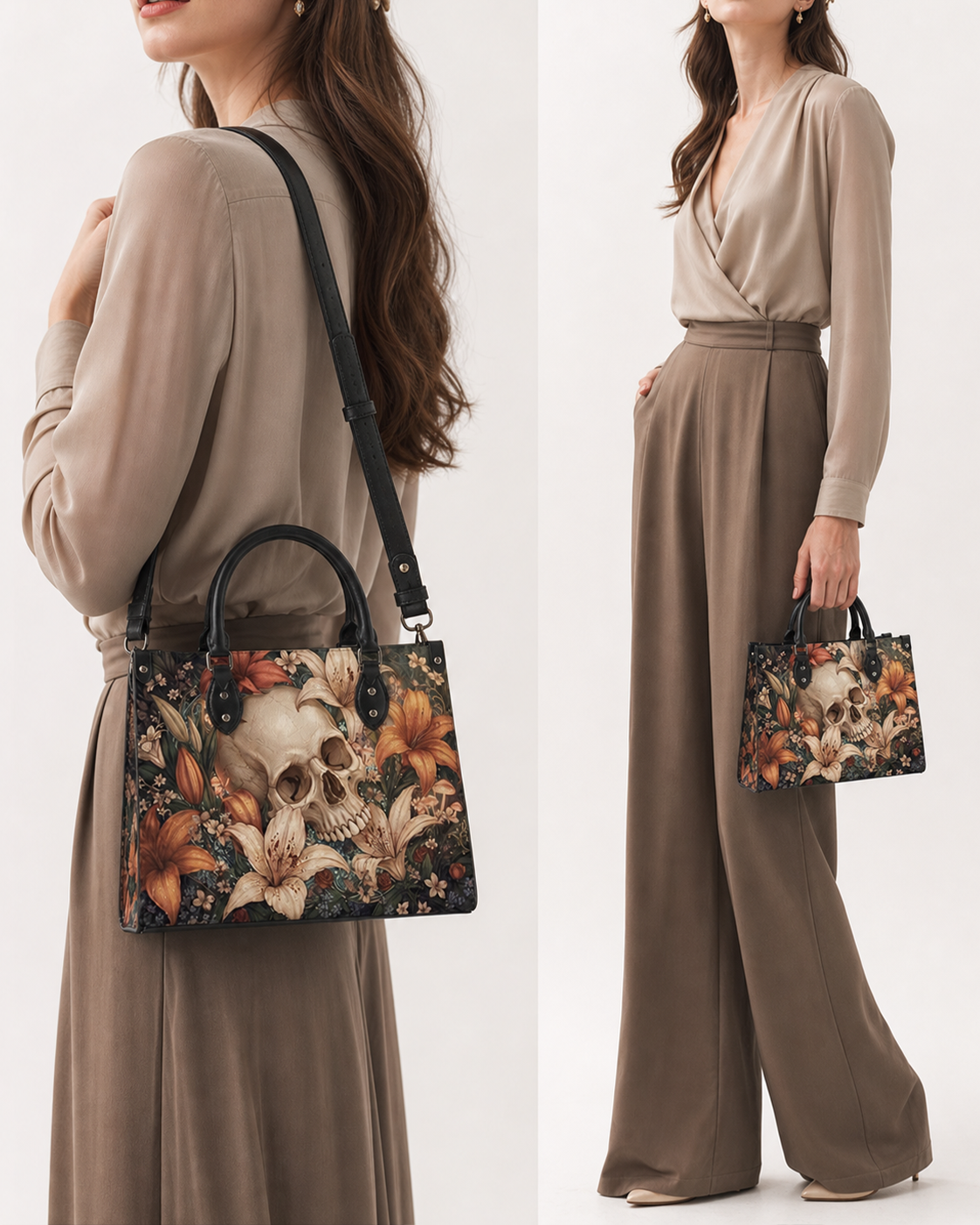 Funeral Lily Leather Handbag