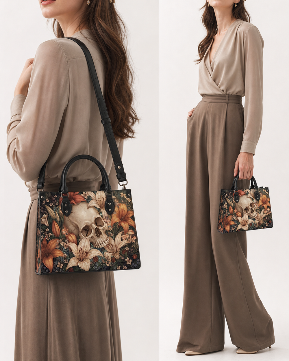 Funeral Lily Leather Handbag