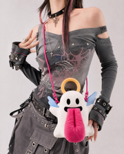 Trick-or-Treat Angel Halloween Tongue-Out Ghost Bag