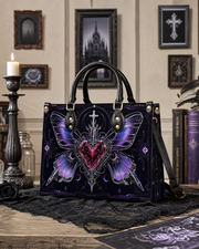 Sacred Heart Butterfly Leather Handbag