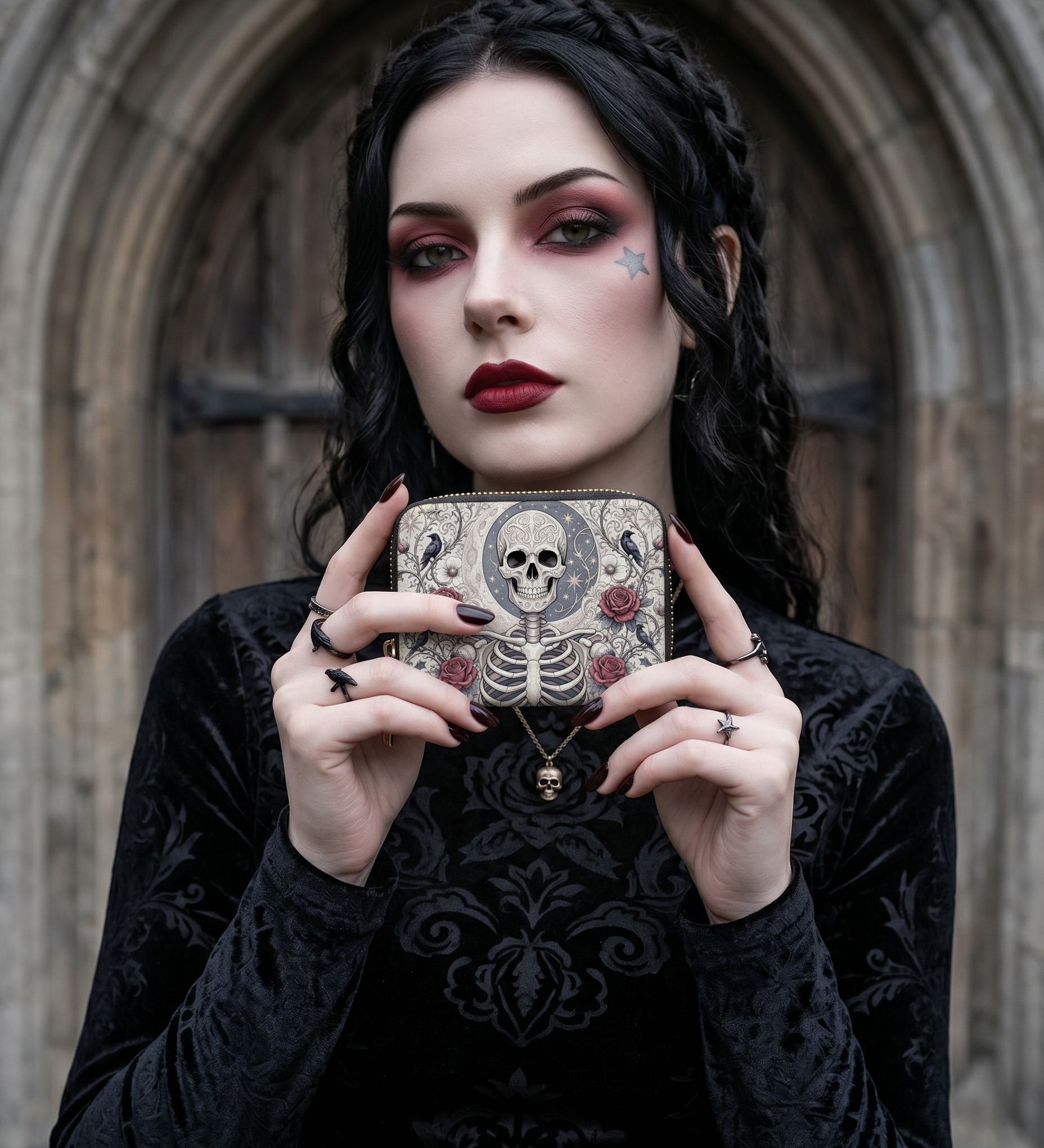 "Bone Scroll" Mini Wallet