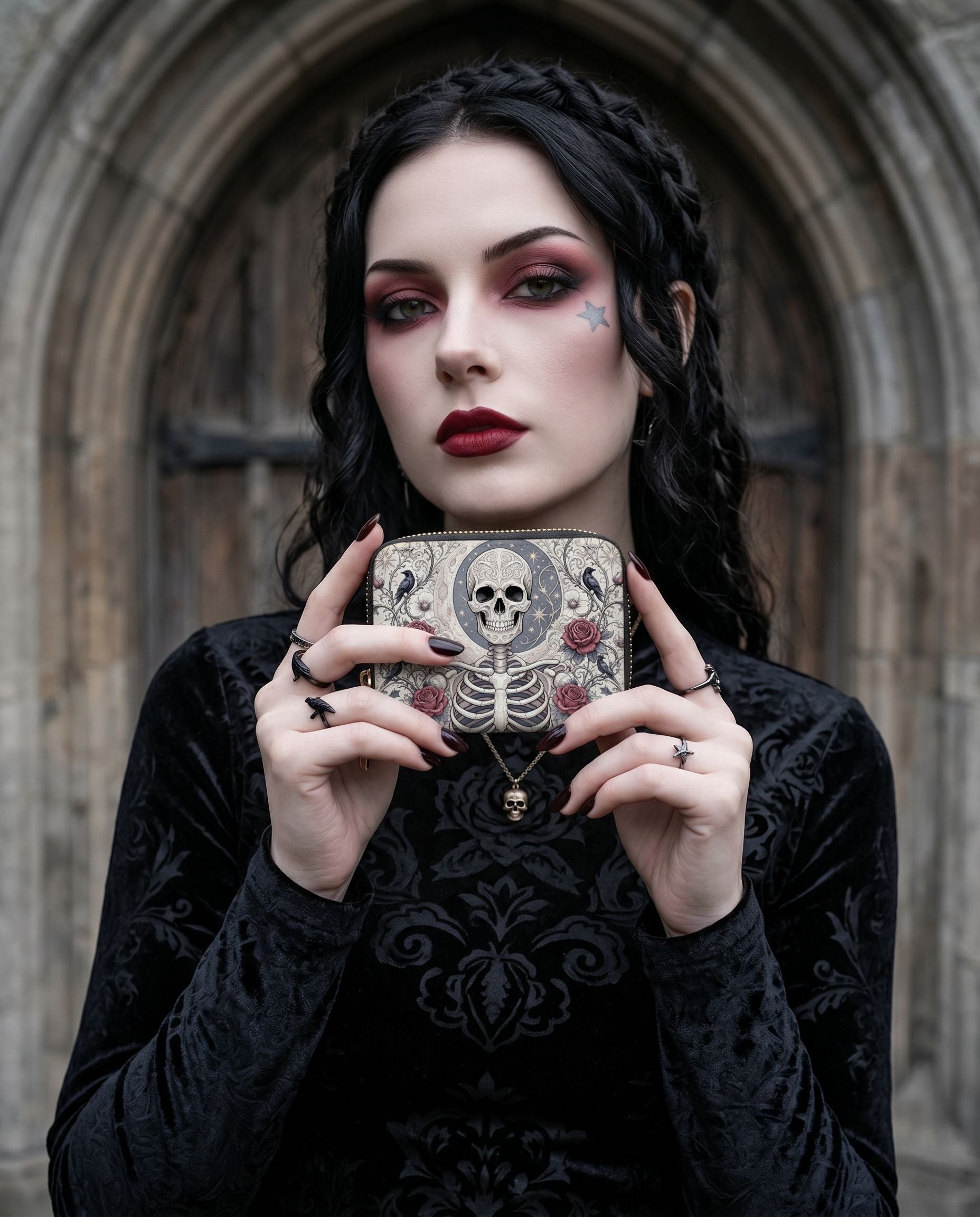 Bone Scroll Mini Wallet