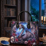 "Nocturne Swan" Leather Handbag
