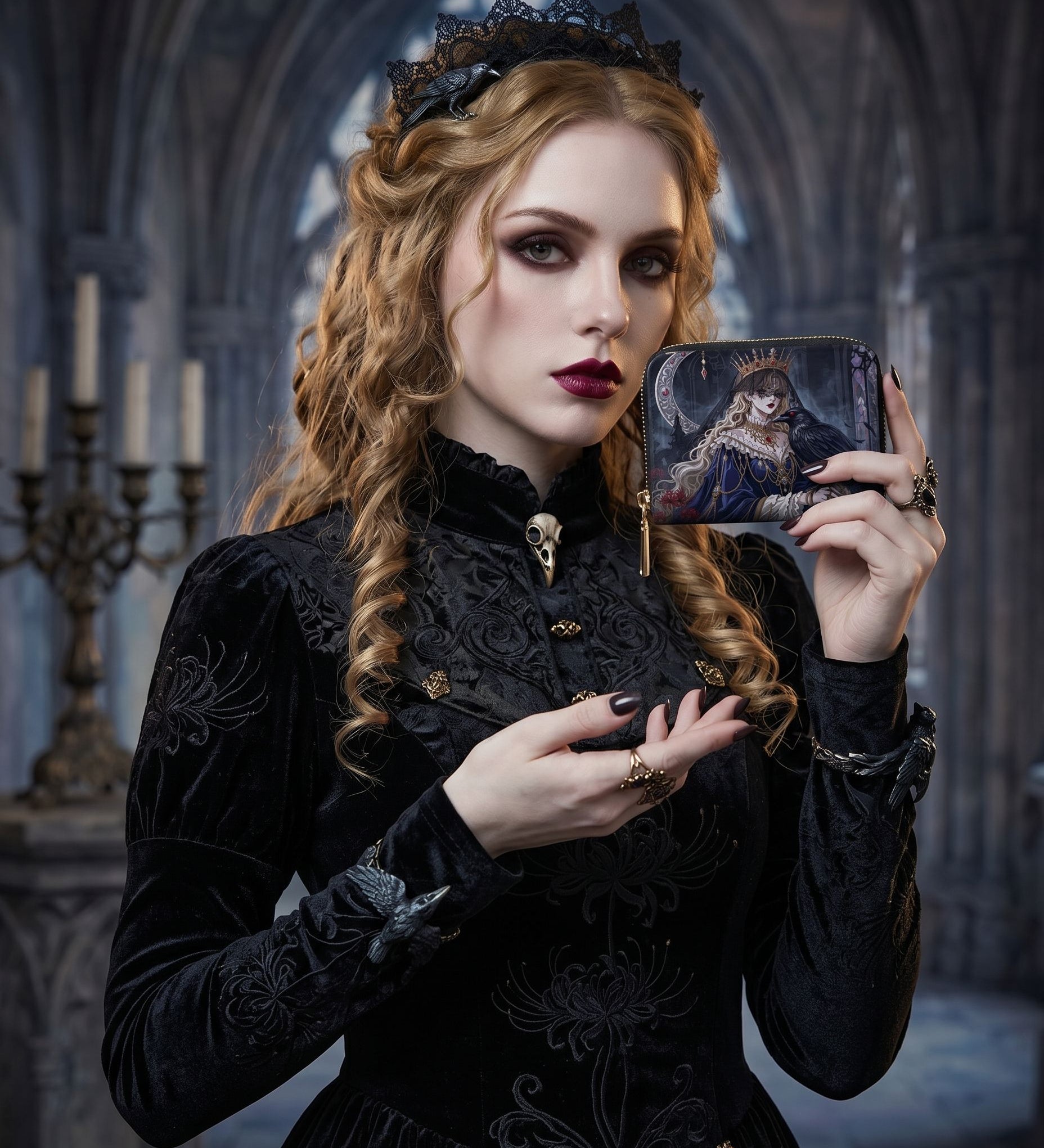 "Raven's Moon Hymn" Mini Wallet