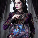 "Nocturne Swan" Leather Handbag