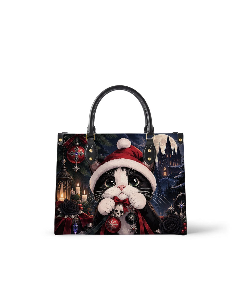 Gothic Purr Leather Handbag