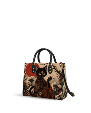 Crimson Bakeneko Leather Handbag