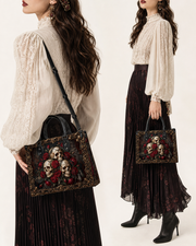 Ashen Bone Leather Handbag