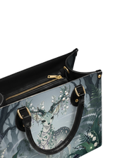 Violet Moon Bunnies Leather Handbag