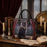 Candlelight Cat Leather Handbag