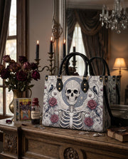 Bone Scroll Leather Handbag