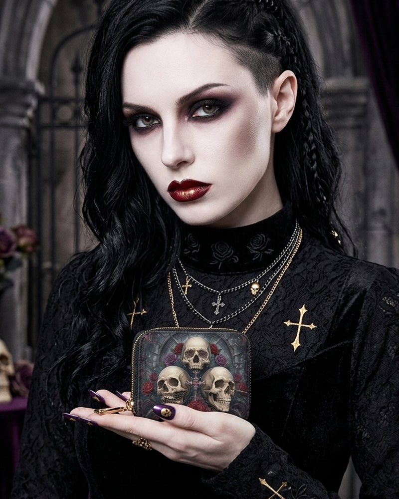 Trinity Skulls Mini Wallet