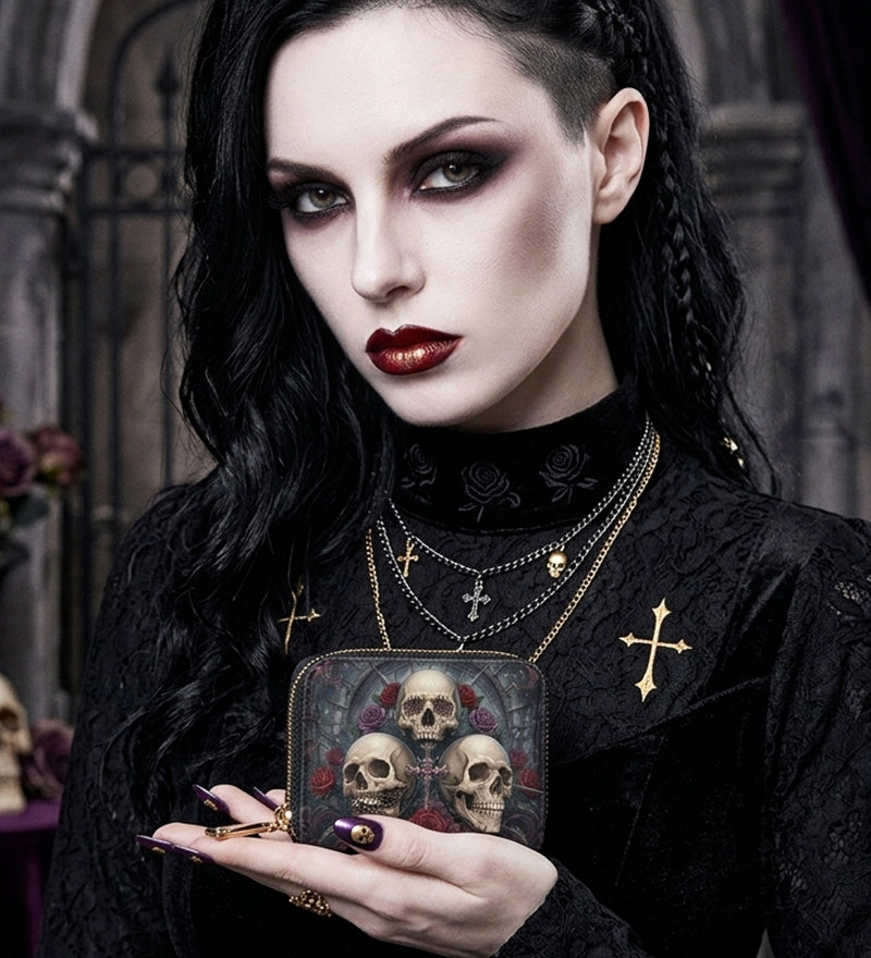 Trinity Skulls Mini Wallet