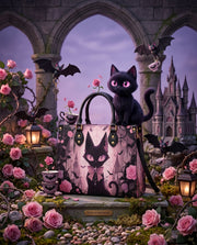 Pink Noir Cat Leather Handbag