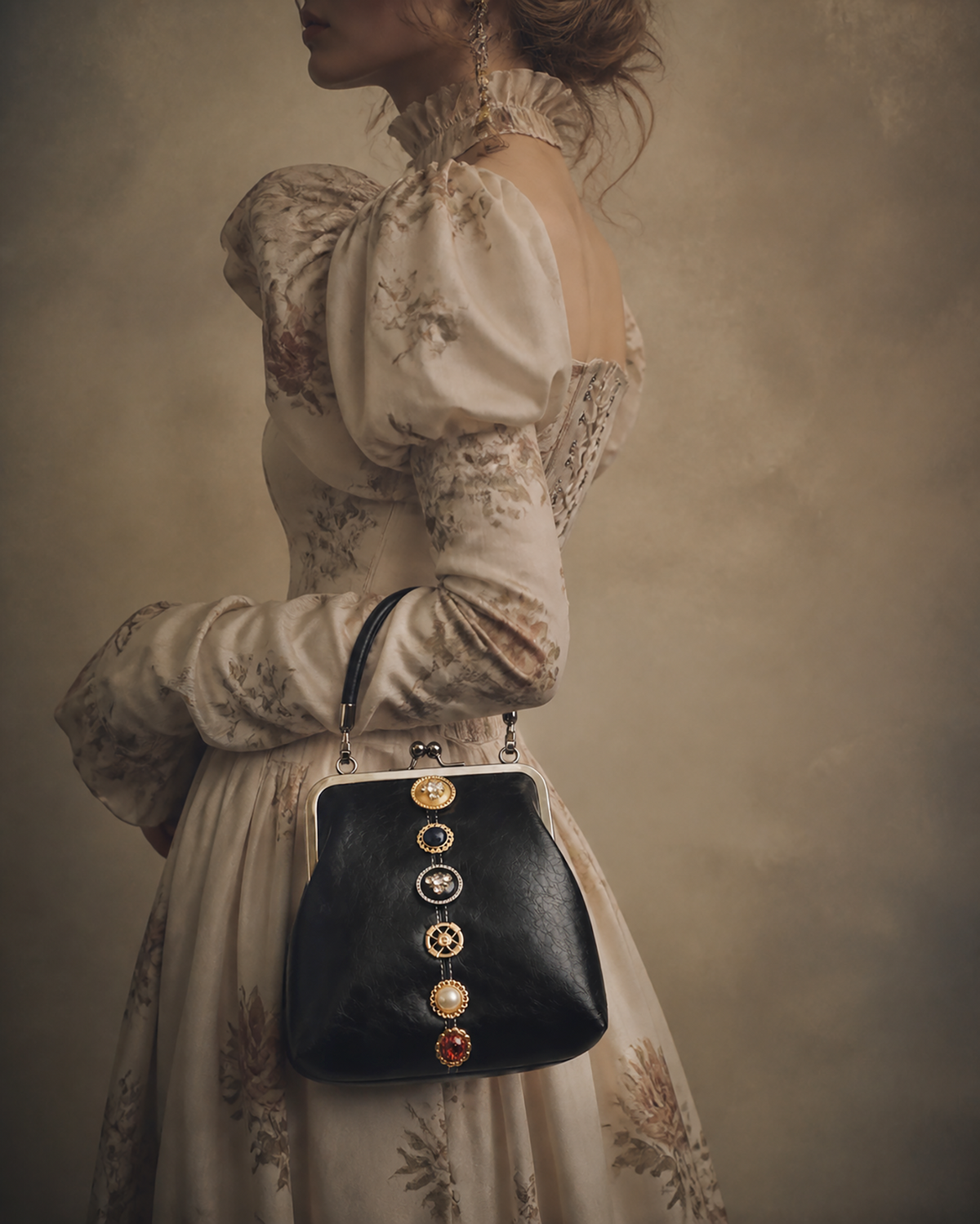 Vintage Gem Kiss‑Lock Handbag