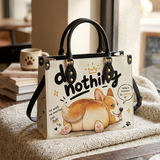 Chill Corgi Manifesto Leather Handbag