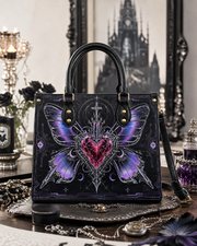 Sacred Heart Butterfly Leather Handbag