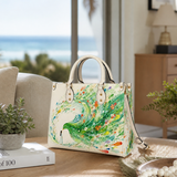 Azure Bird(Abundance) Leather Handbag