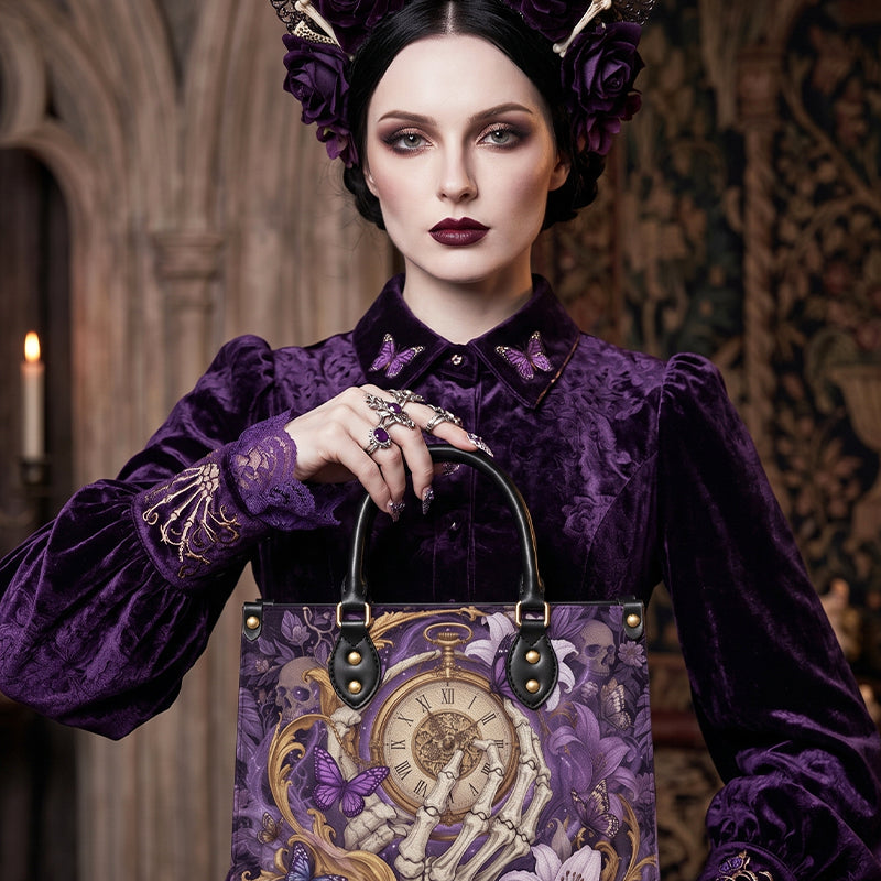 Timebound Bones Leather Handbag