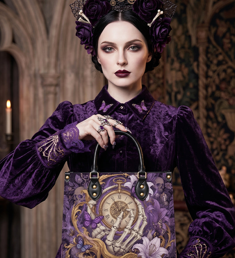 Timebound Bones Leather Handbag