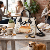 Chill Corgi Manifesto Leather Handbag