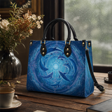 Circle Dolphin Tides(Clarity) Leather Handbag