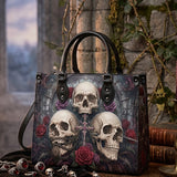 Trinity Skulls Leather Handbag