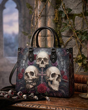 Trinity Skulls Leather Handbag