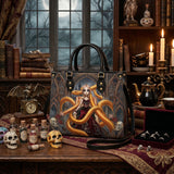 Metal Serpent Leather Handbag