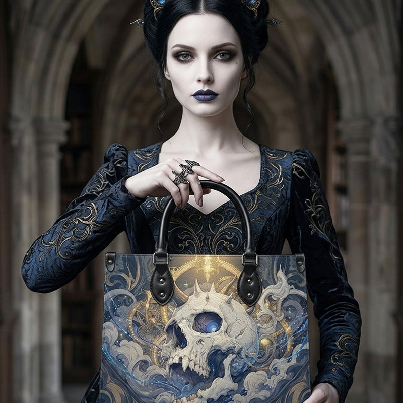 Horned Skull Leather Handbag