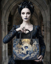 Horned Skull Leather Handbag