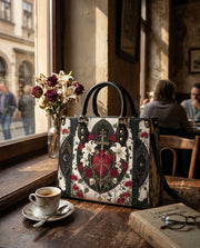 Sacred Heart Lily Leather Handbag