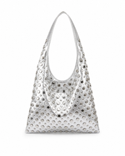 Liquid Silver Studded Hobo