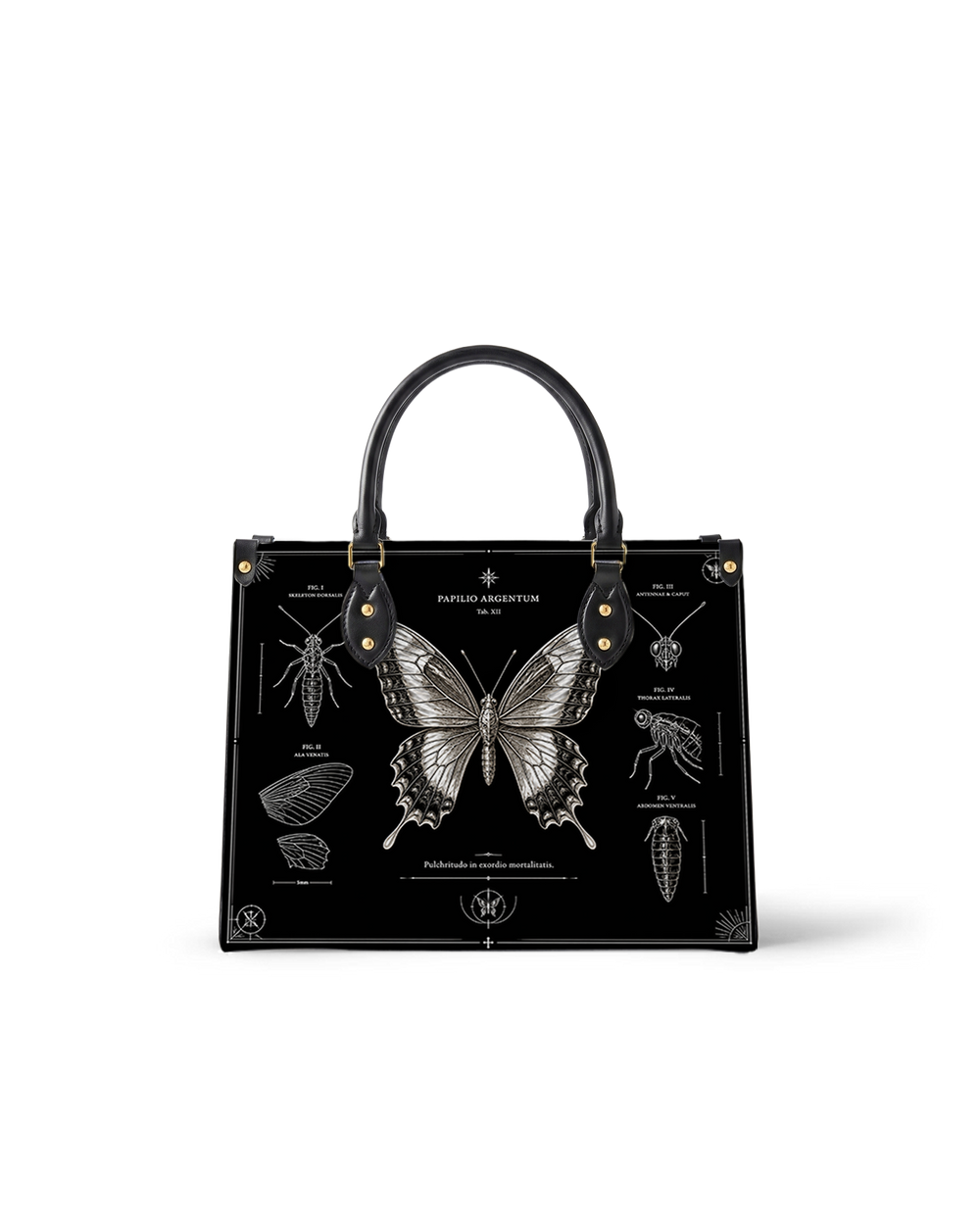 Silver Morpho Leather Handbag