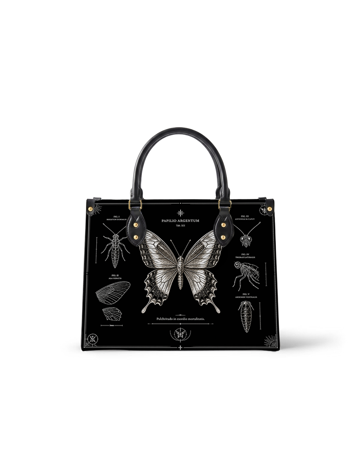 Silver Morpho Leather Handbag