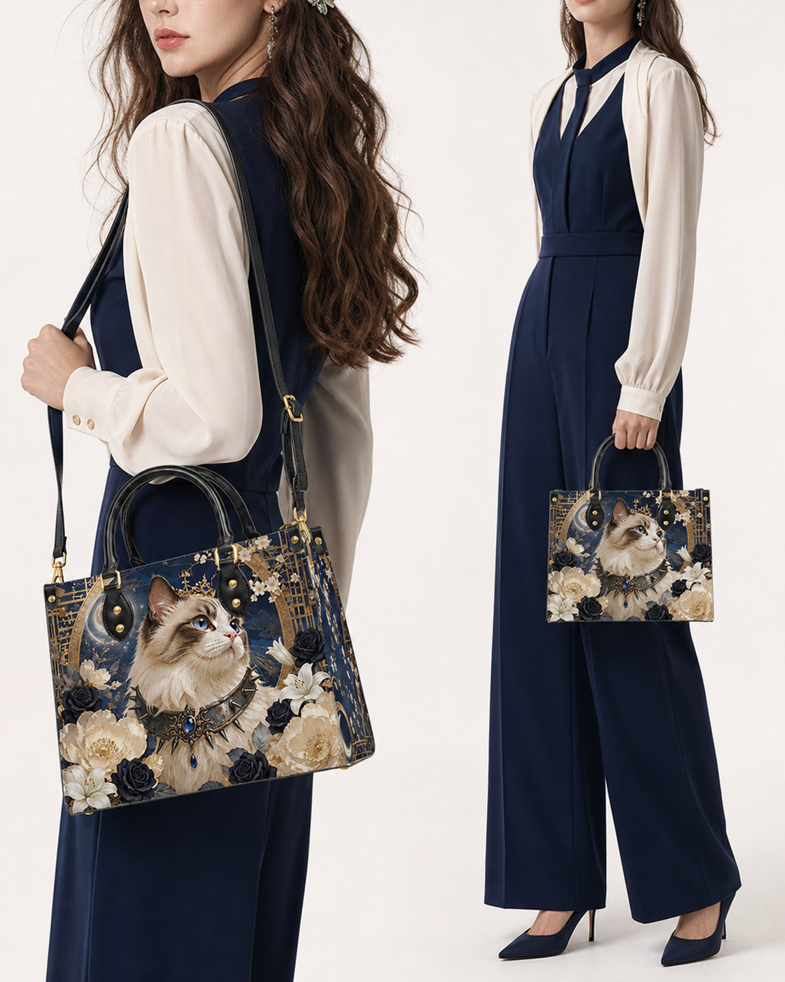 Lunar Ragdoll  Leather Handbag