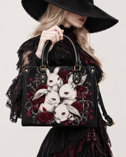 Crimson Lapin Leather Handbag