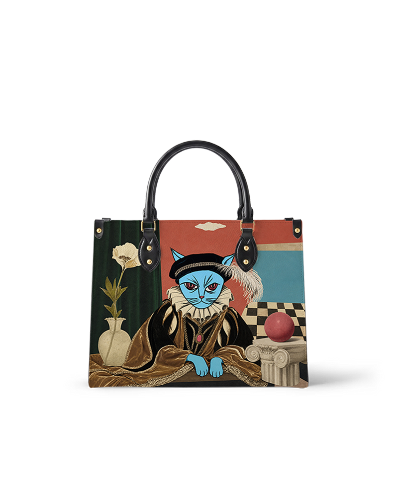 Noble Feline Leather Handbag