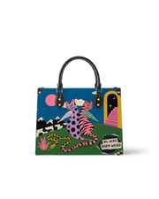 Twin Winged Familiars Leather Handbag