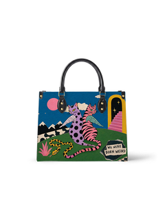 Twin Winged Familiars Leather Handbag