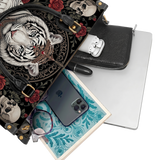 Crowned Tiger Leather Handbag