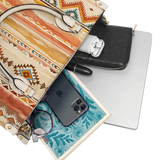 Boho Tapestry Leather Handbag
