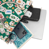 Mahjong Kitty Leather Handbag