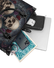 Trinity Skulls Leather Handbag