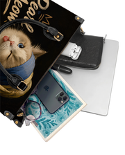 Pearl Meow Leather Handbag