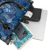 Oceanic Dreamscape Leather Handbag