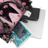 Pink Noir Cat Leather Handbag