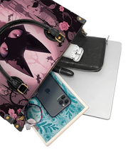 Pink Noir Cat Leather Handbag