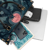 Crimson Moon Dragon Leather Handbag